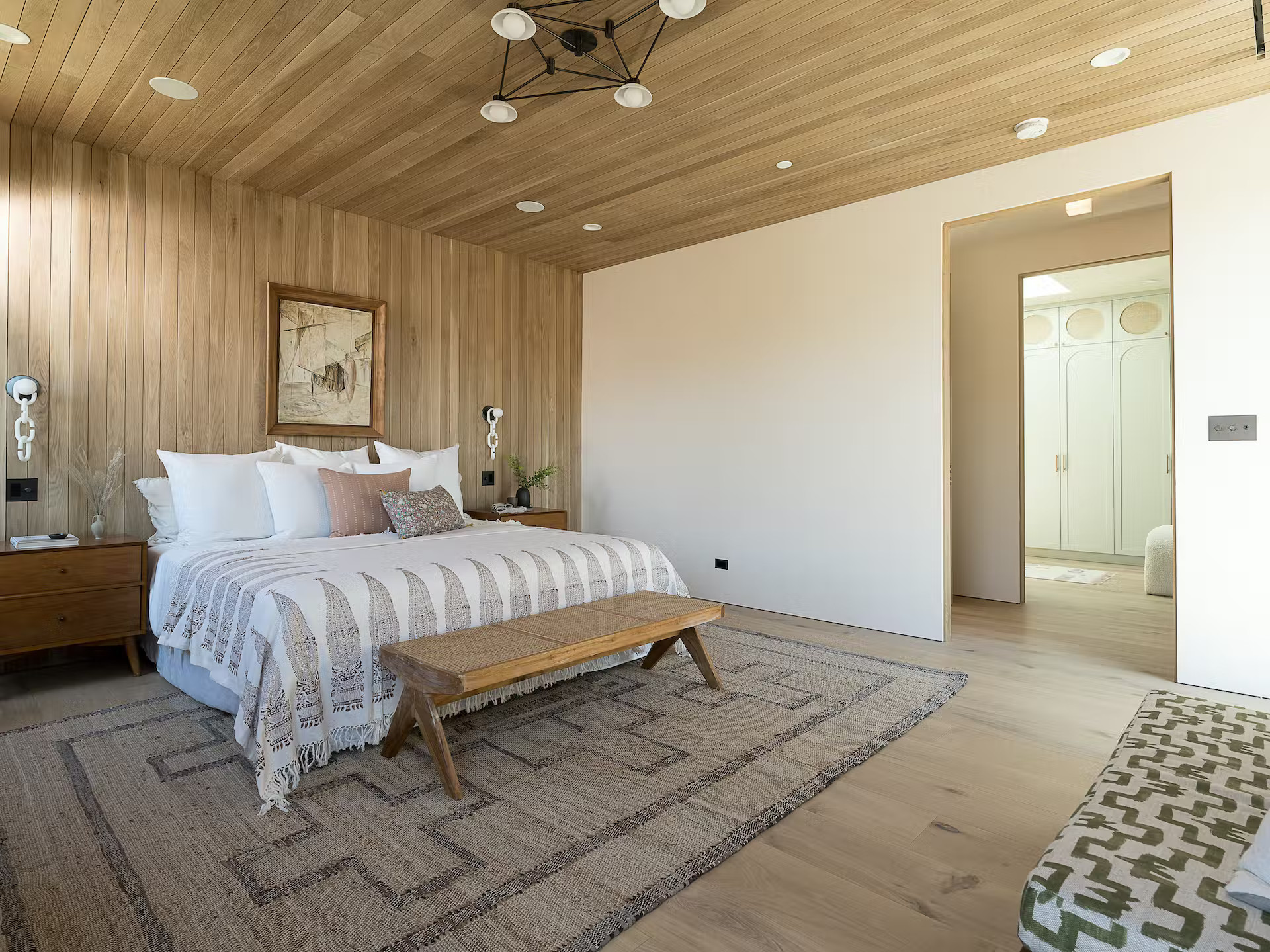 chambre maison en bois décoration naturelle