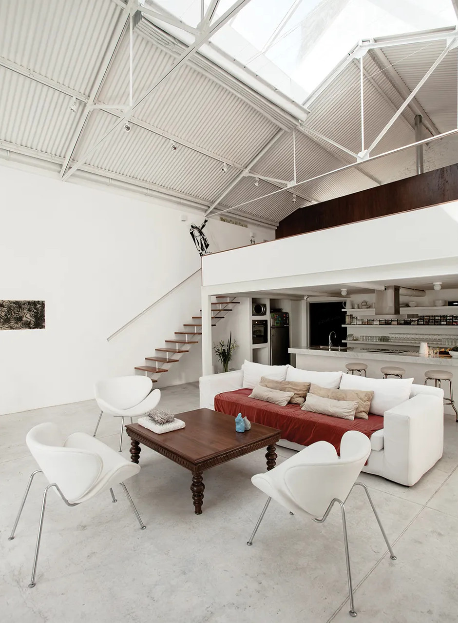 salon blanc décoration design maison loft