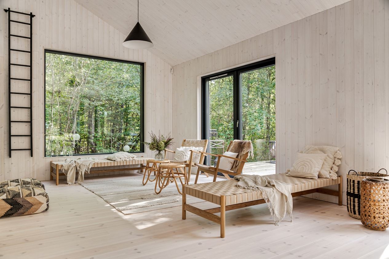 salon maison en bois décoration naturelle