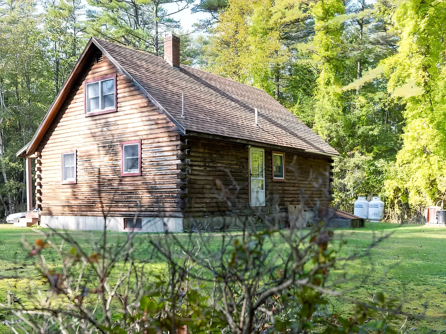 maison en rondins dans le Maine