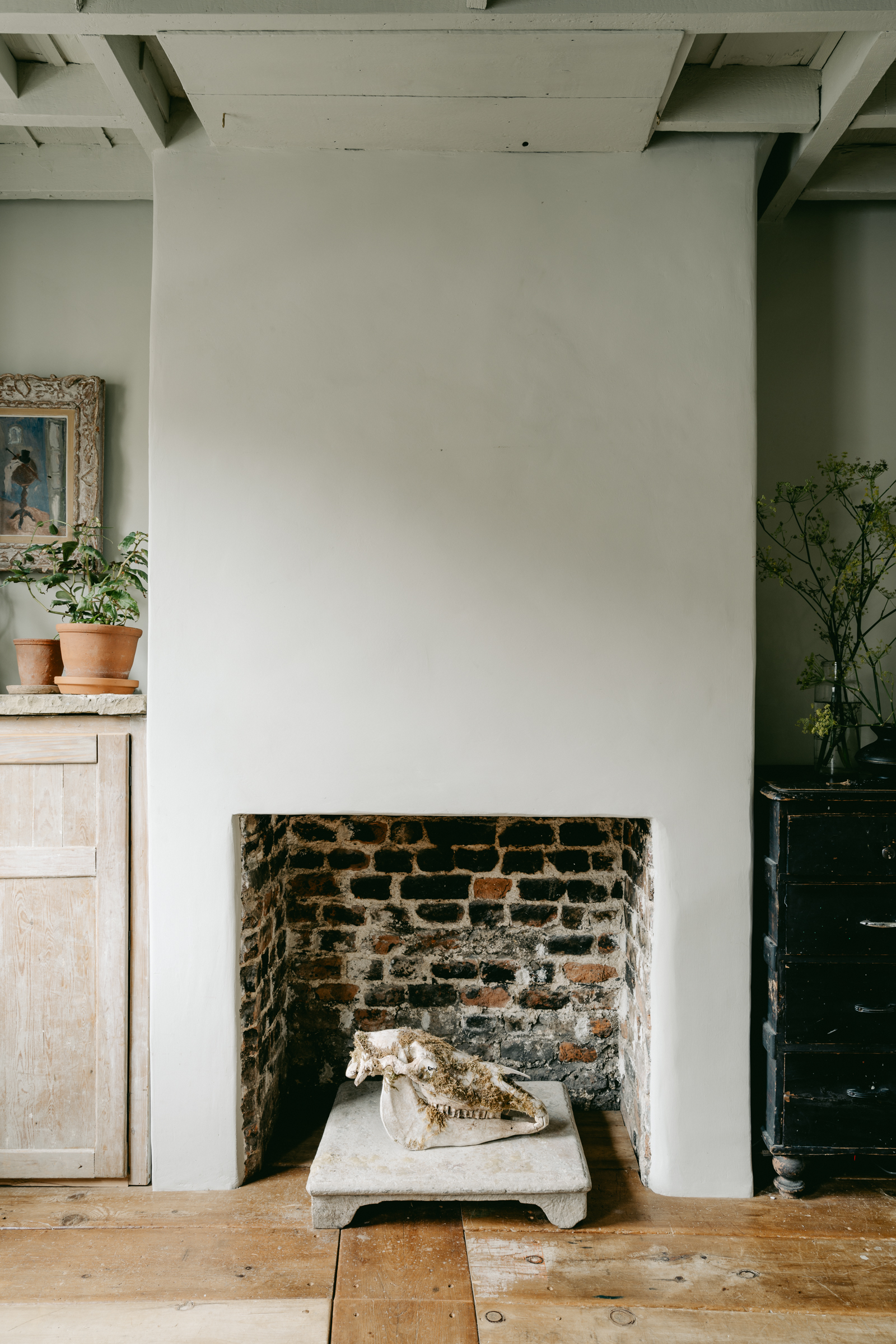 old minimalist fireplace