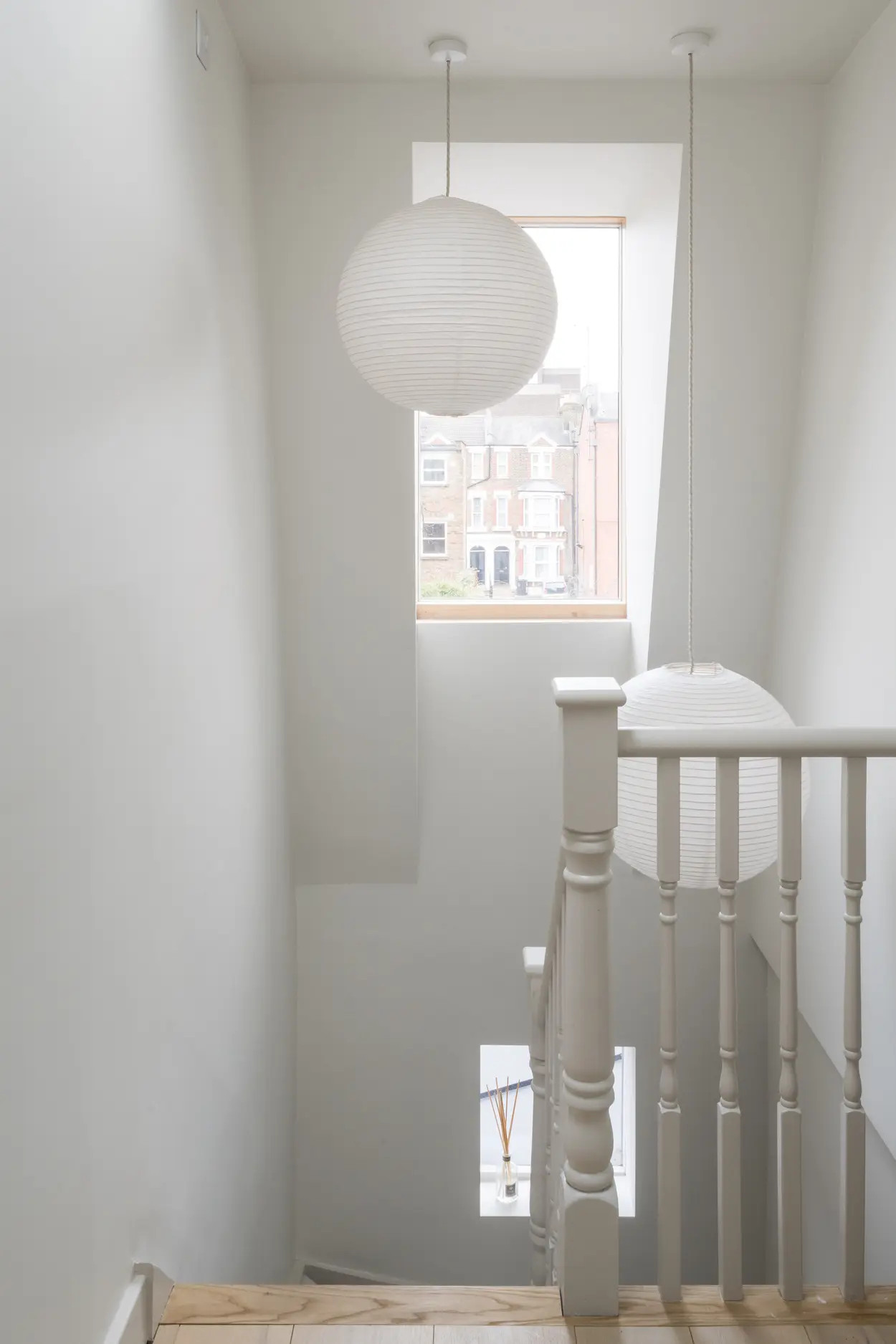 white lacquered staircase