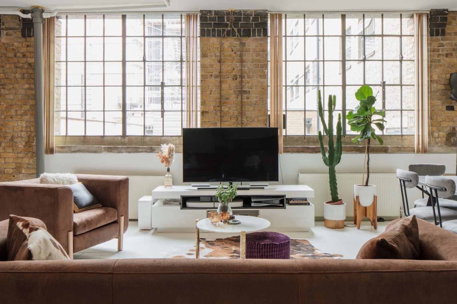 London loft living room