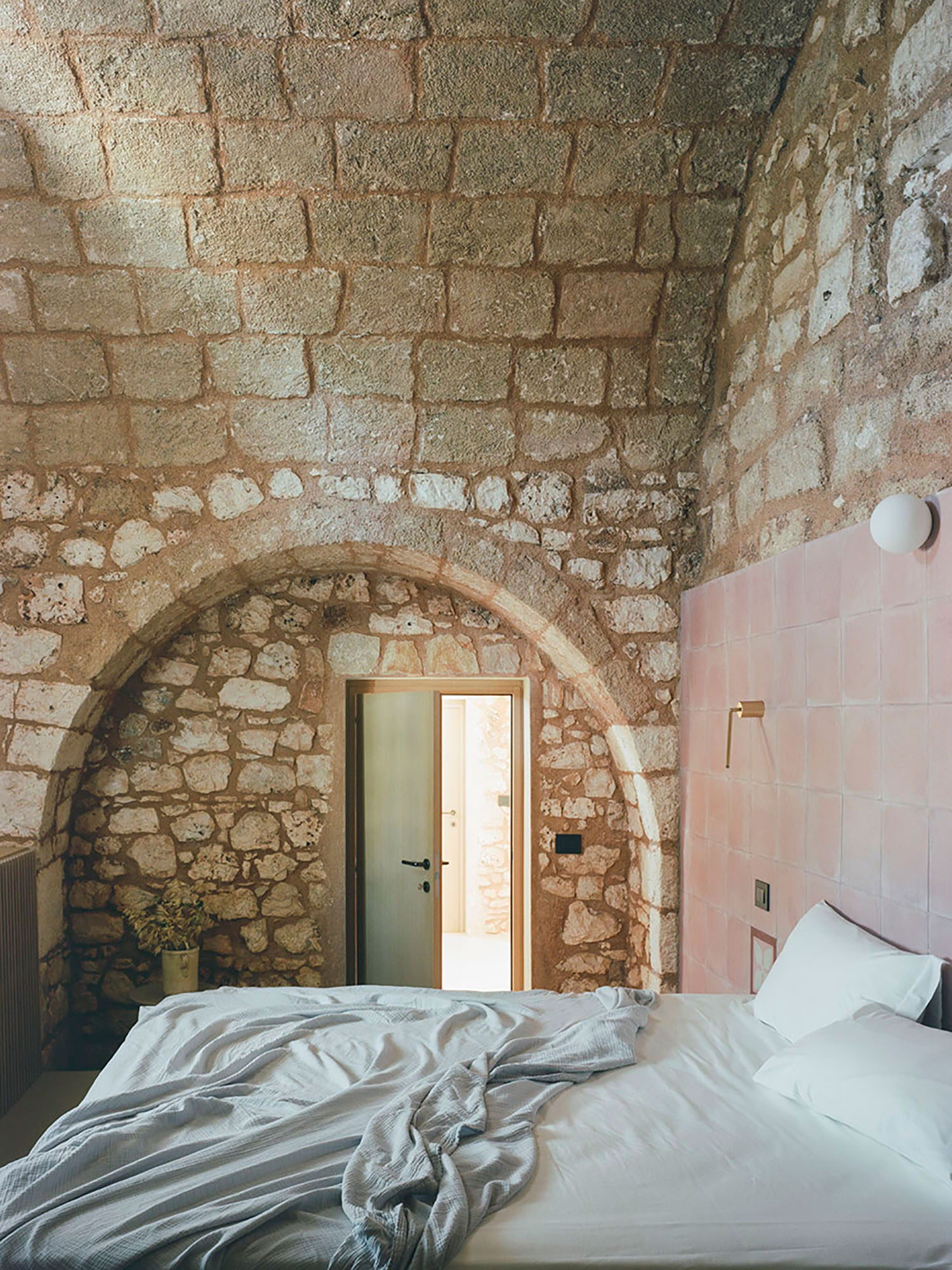 chambre avec voûte en pierre Masseria Belvedere
