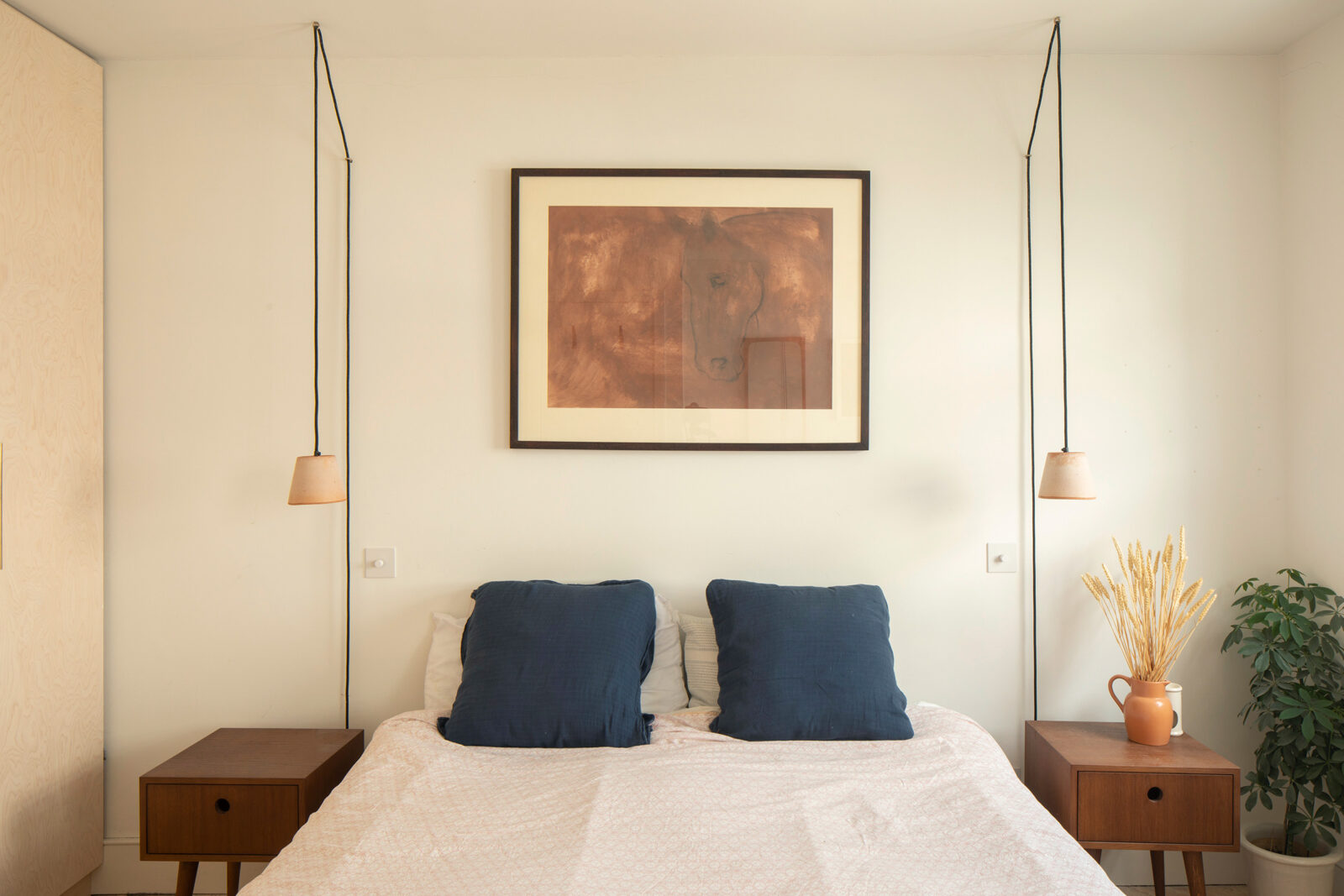 chambre minimaliste décoration vintage