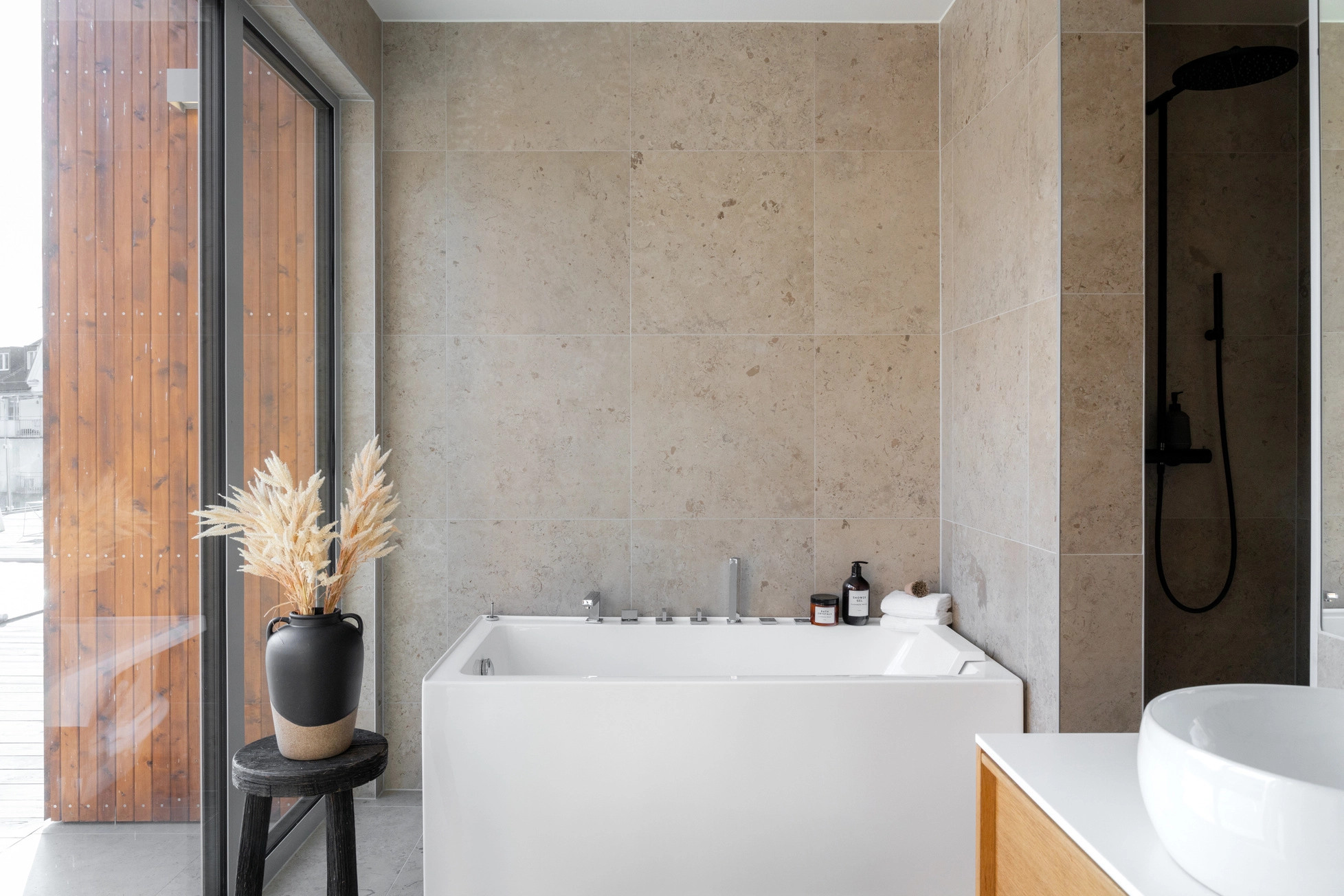 salle de bain design terrazzo gris
