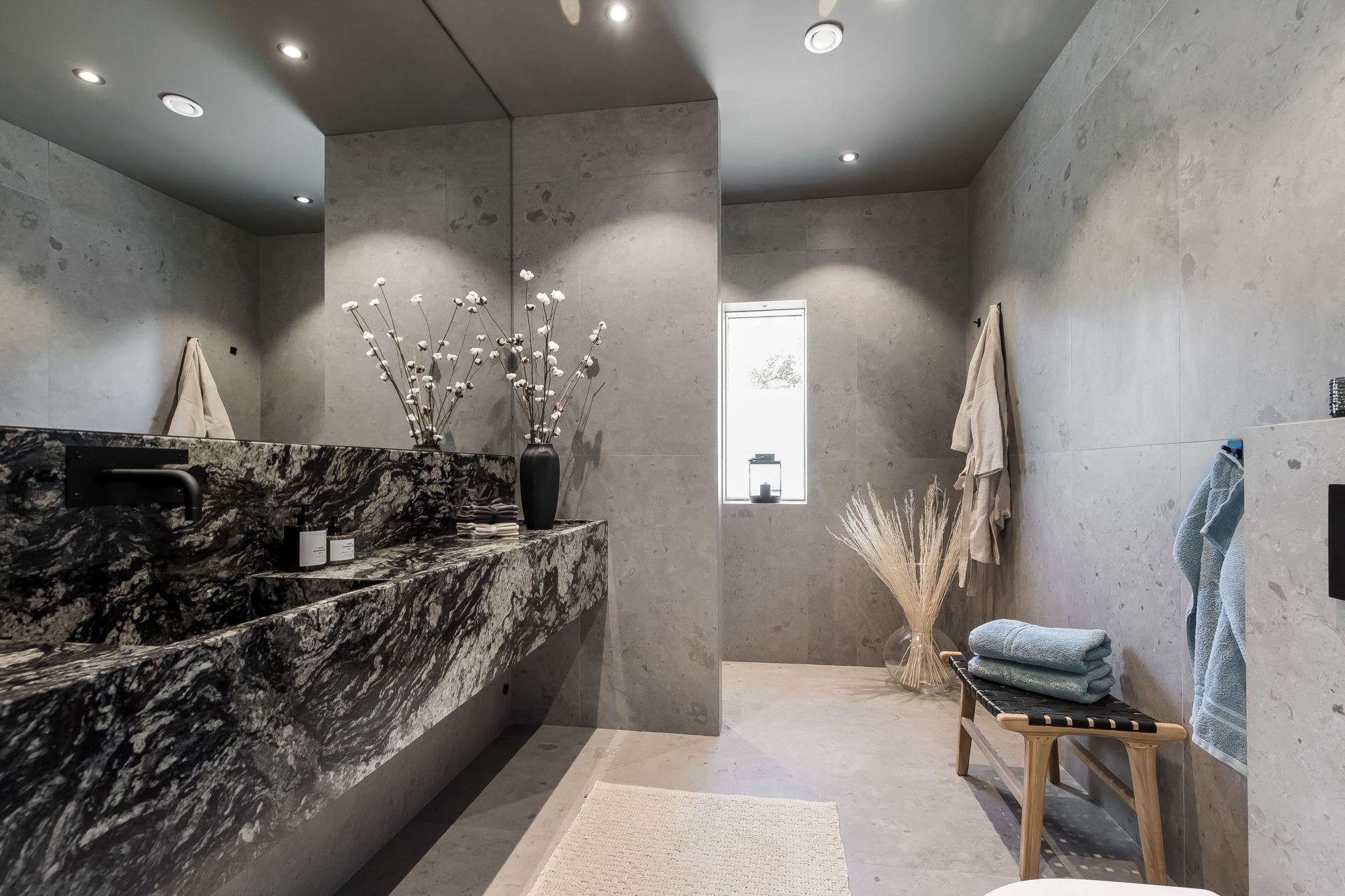 salle de bain marbre et terrazzo décoration design