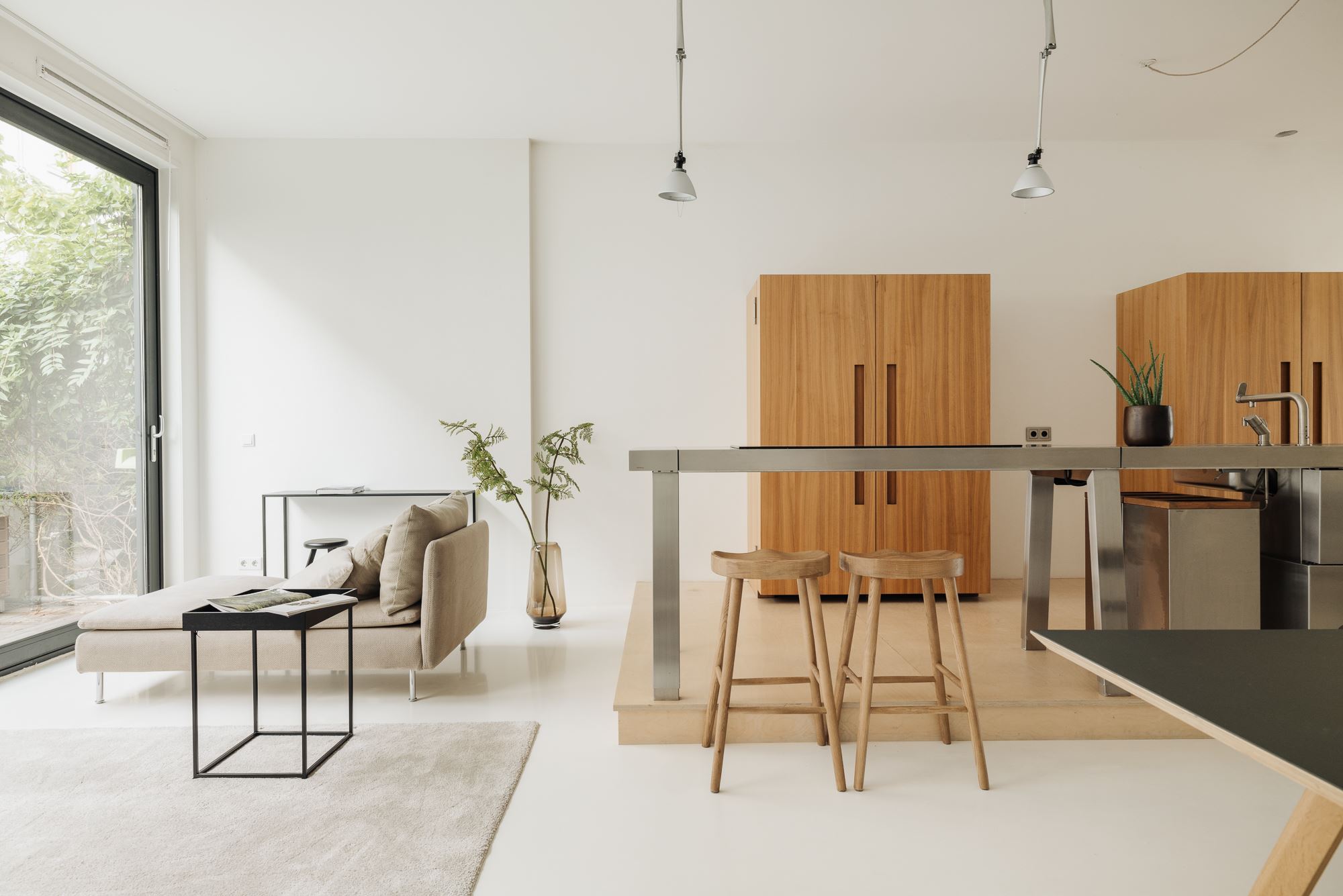 salon et cuisine décoration minimaliste