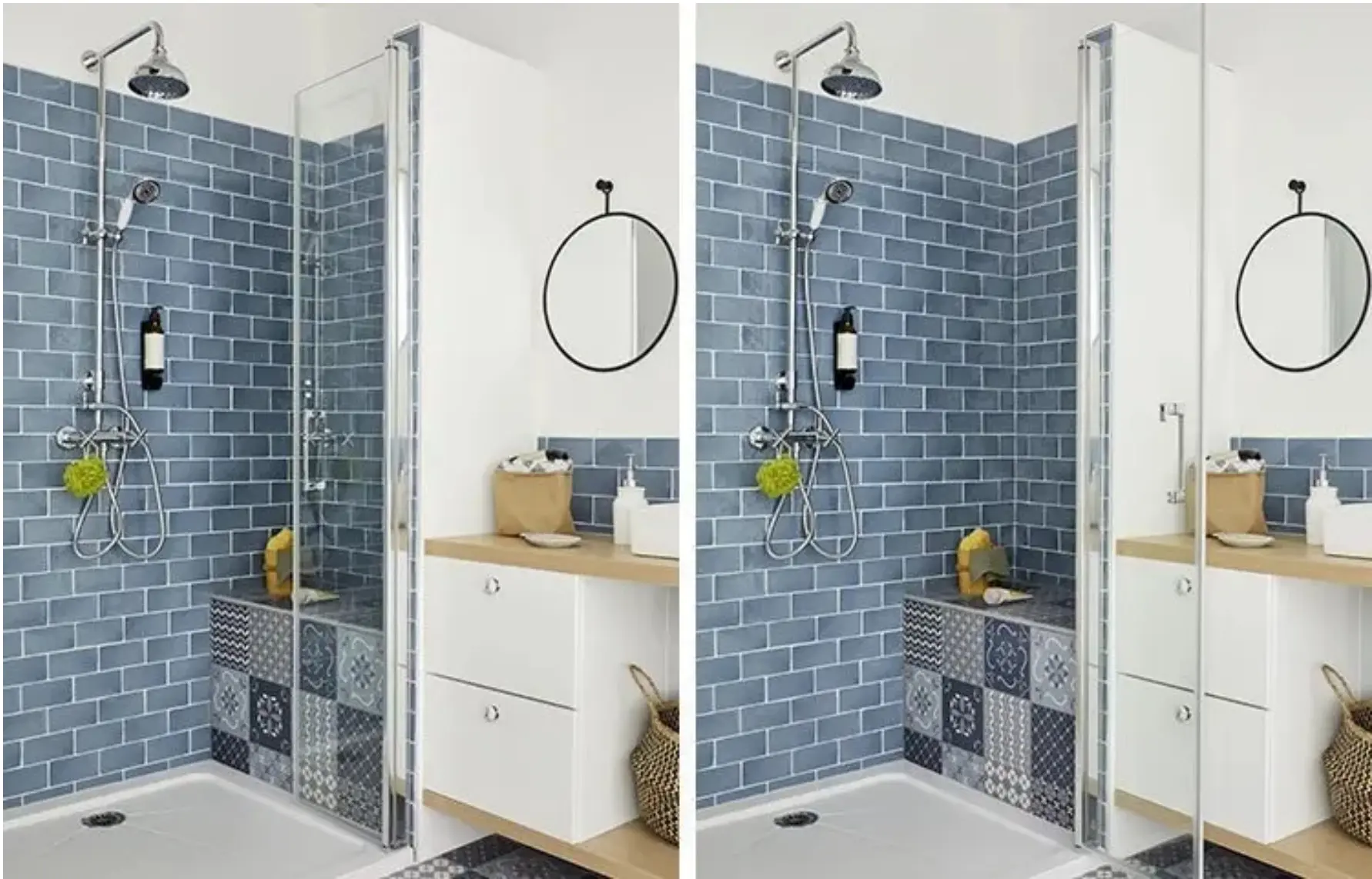 Salle De Bain Sous Pente 3m2 Une petite salle de bain de 3,5m2 parfaitement aménagée en bleu et bois