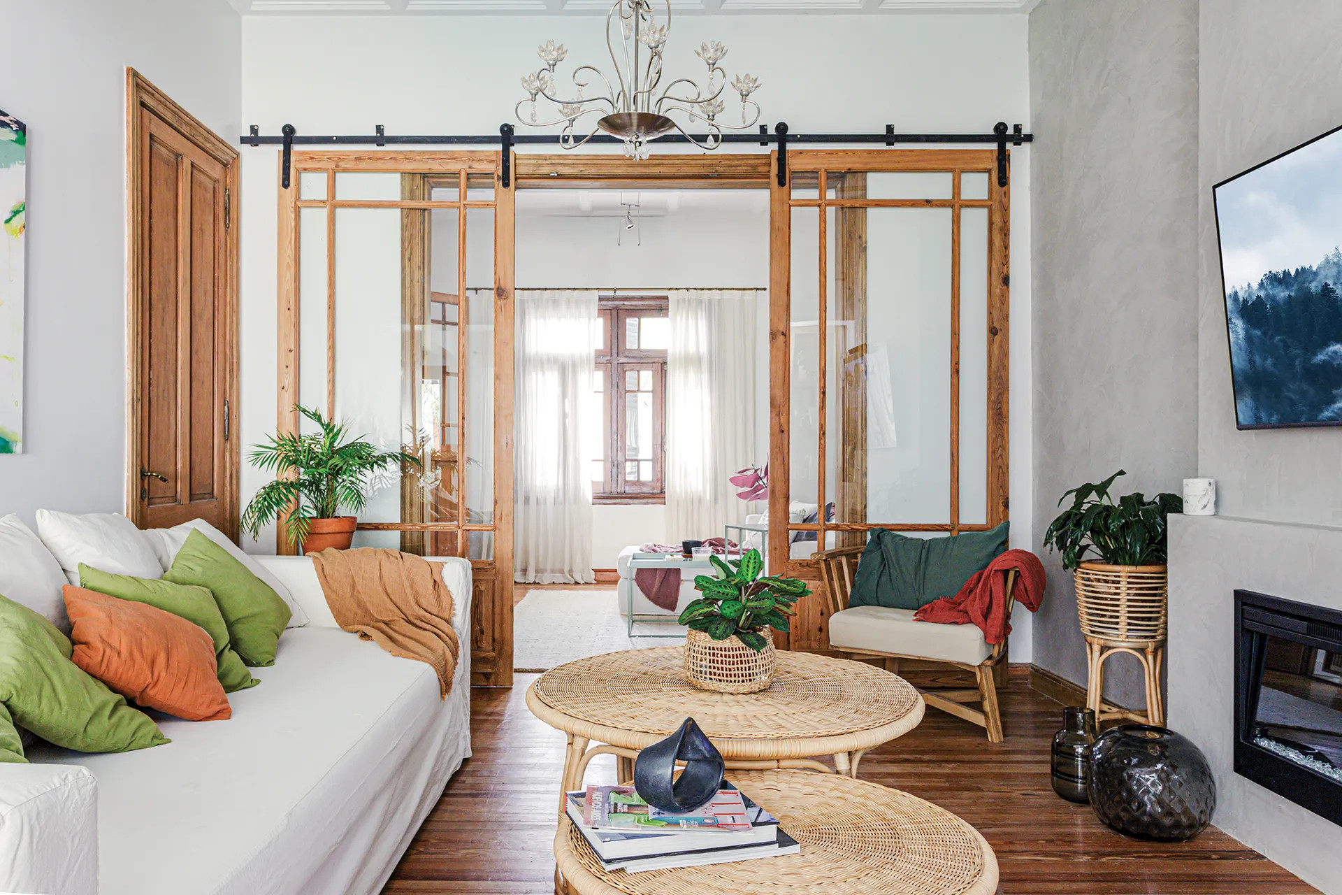decoración natural de la sala de estar