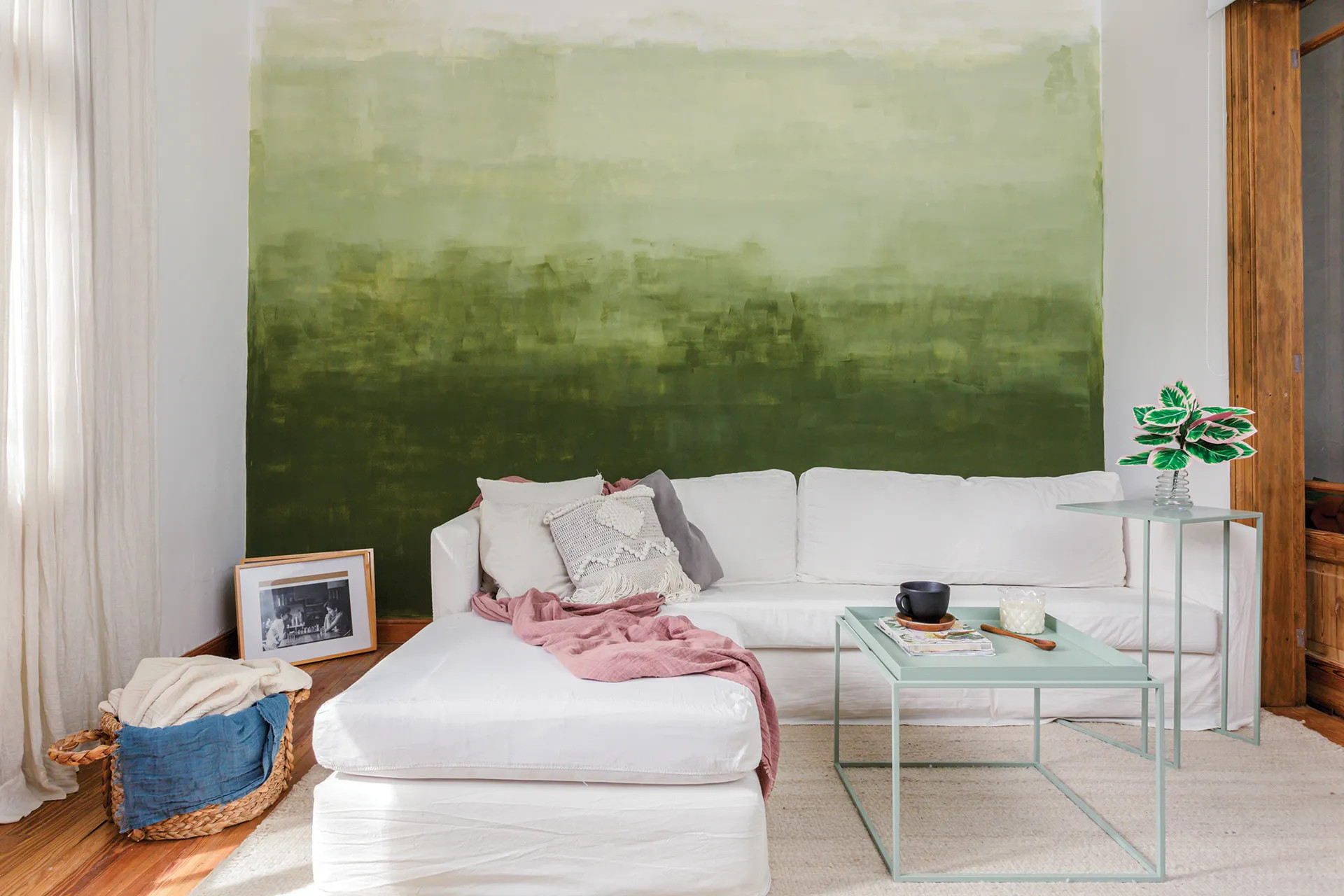 decoración natural de la sala de estar