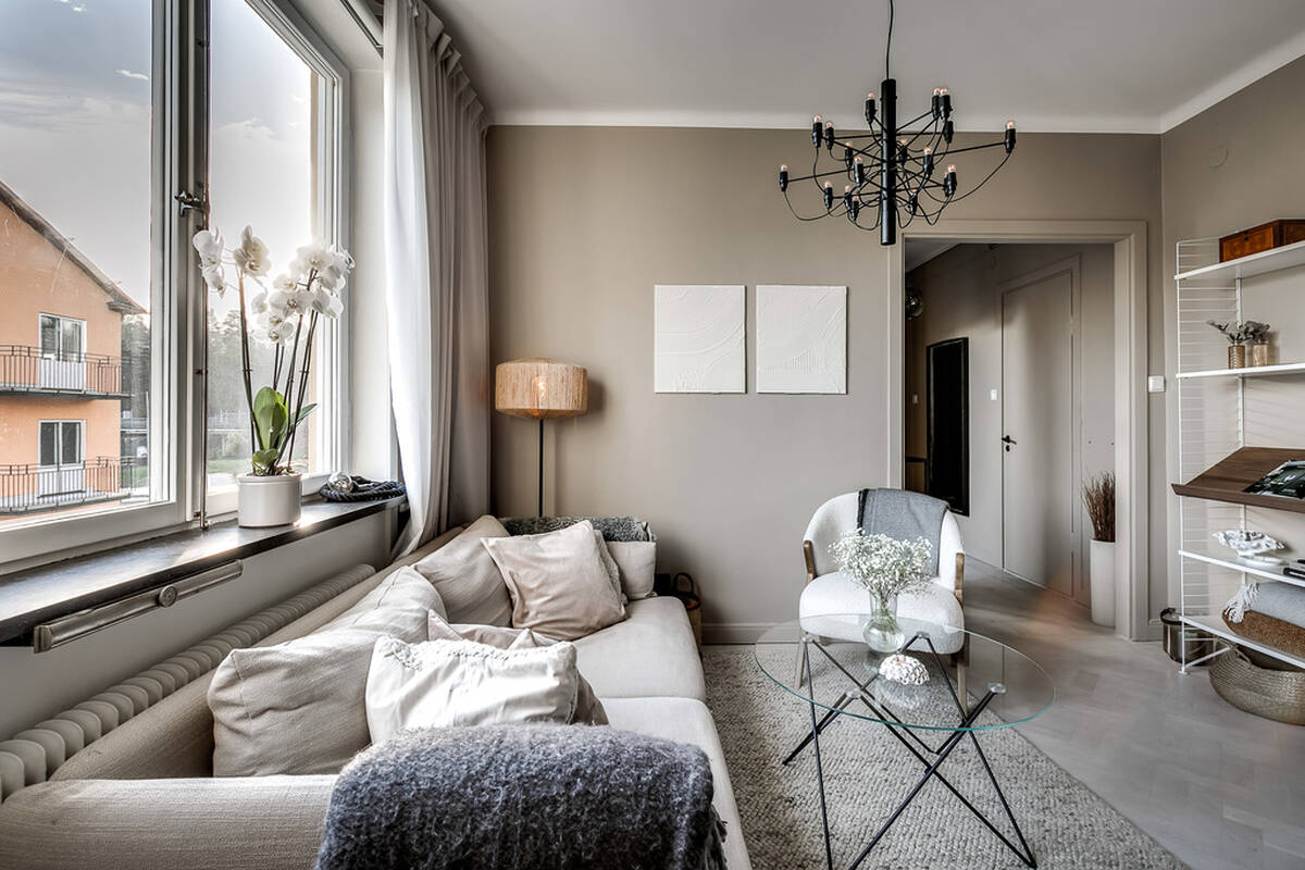 Un grand studio de 36m2 bien organisé comme un deux-pièces