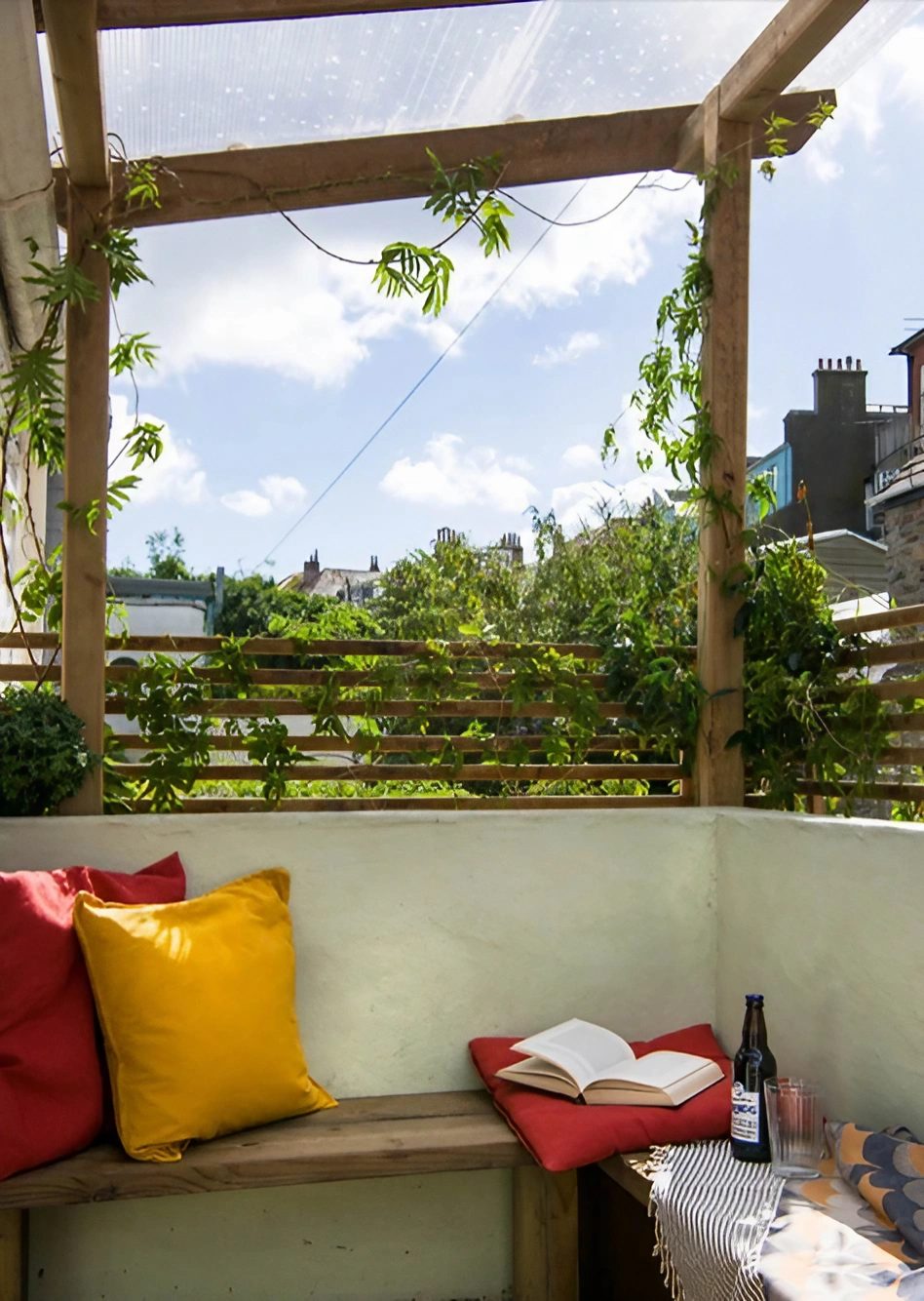 Terrace with wooden pergola