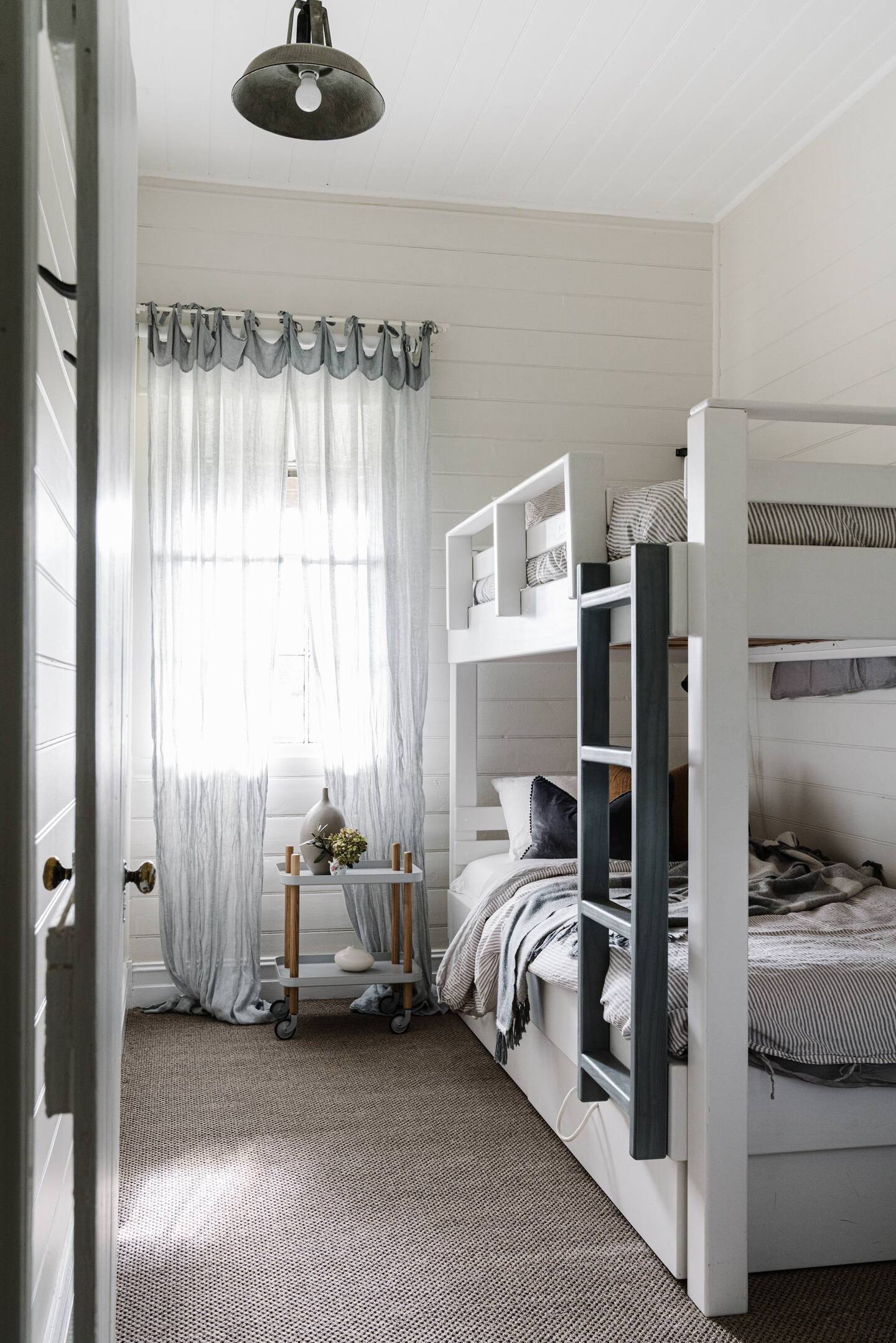 chambre lits superposés bois blanc