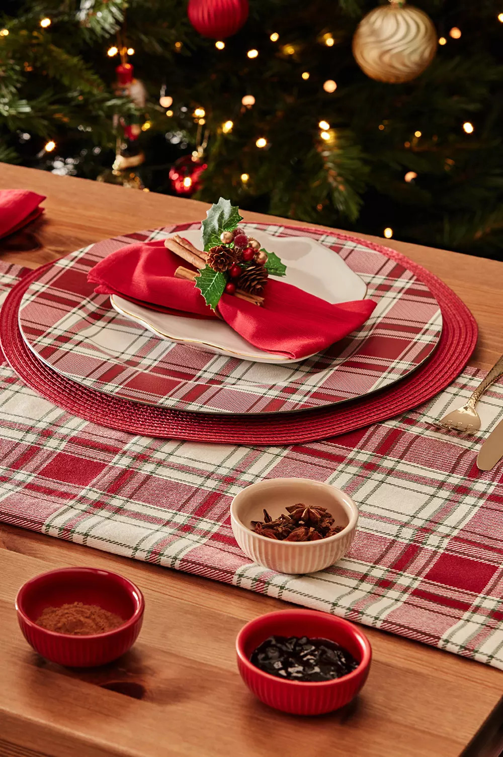 table de Noël rouge