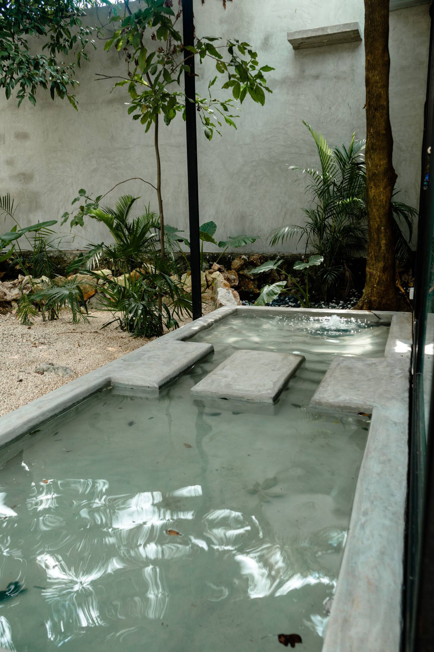 jardin avec piscine maison mexicaine aux accents zen