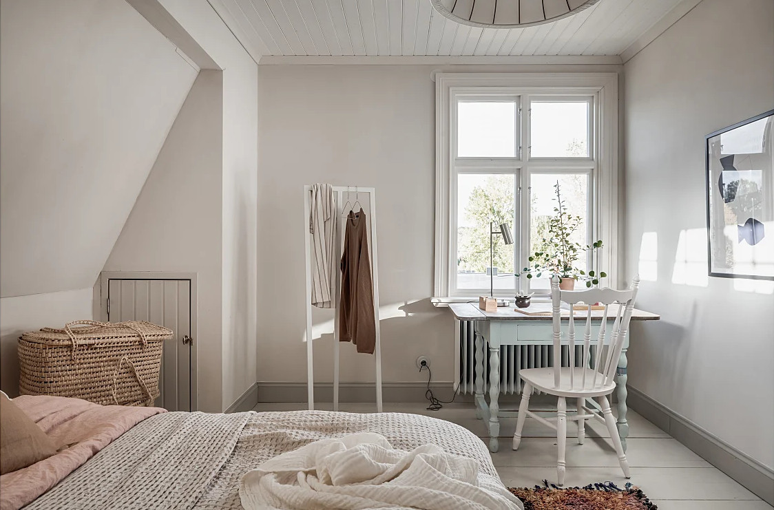 chambre beige décoration scandinave