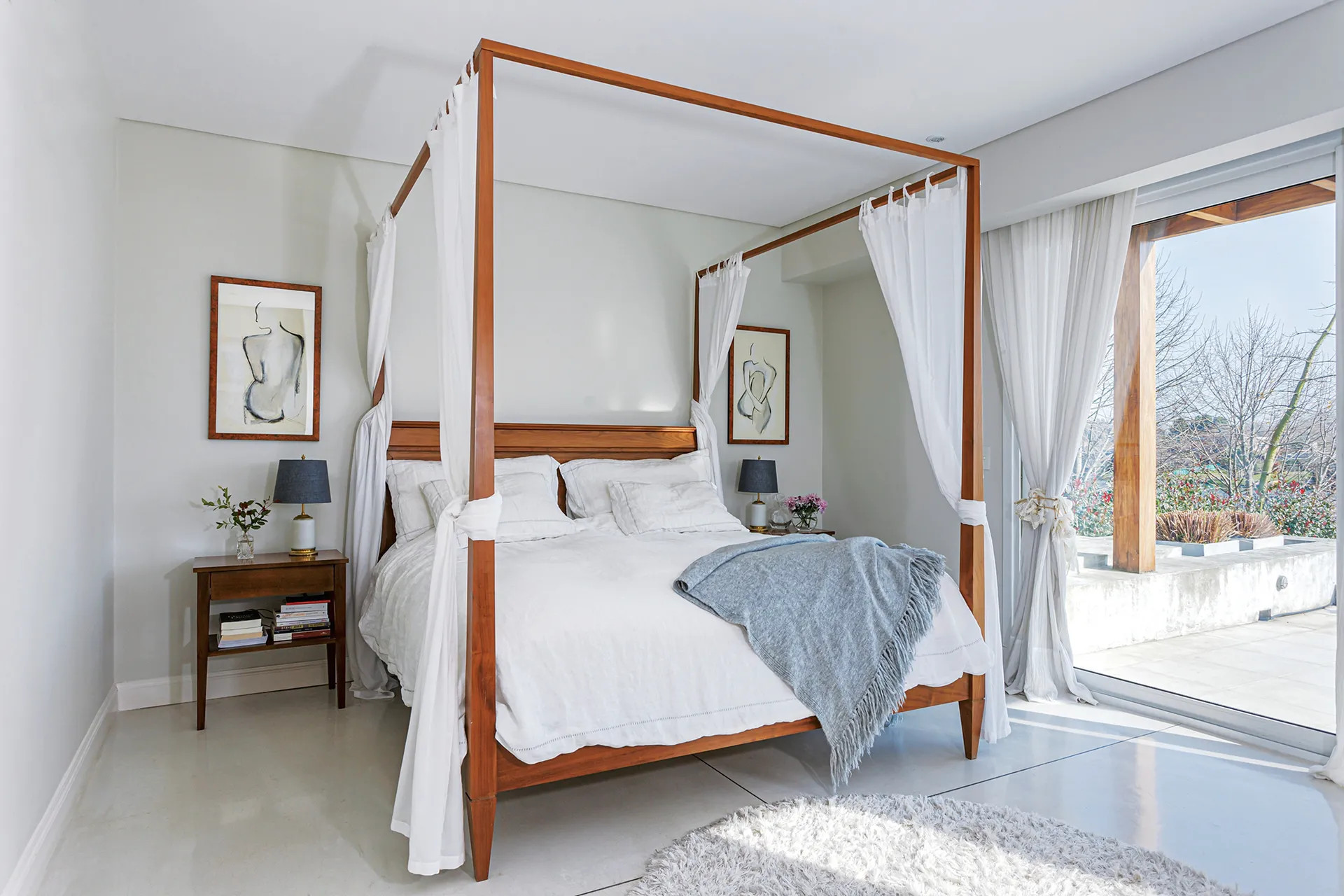 dormitorio cama con dosel decoración natural