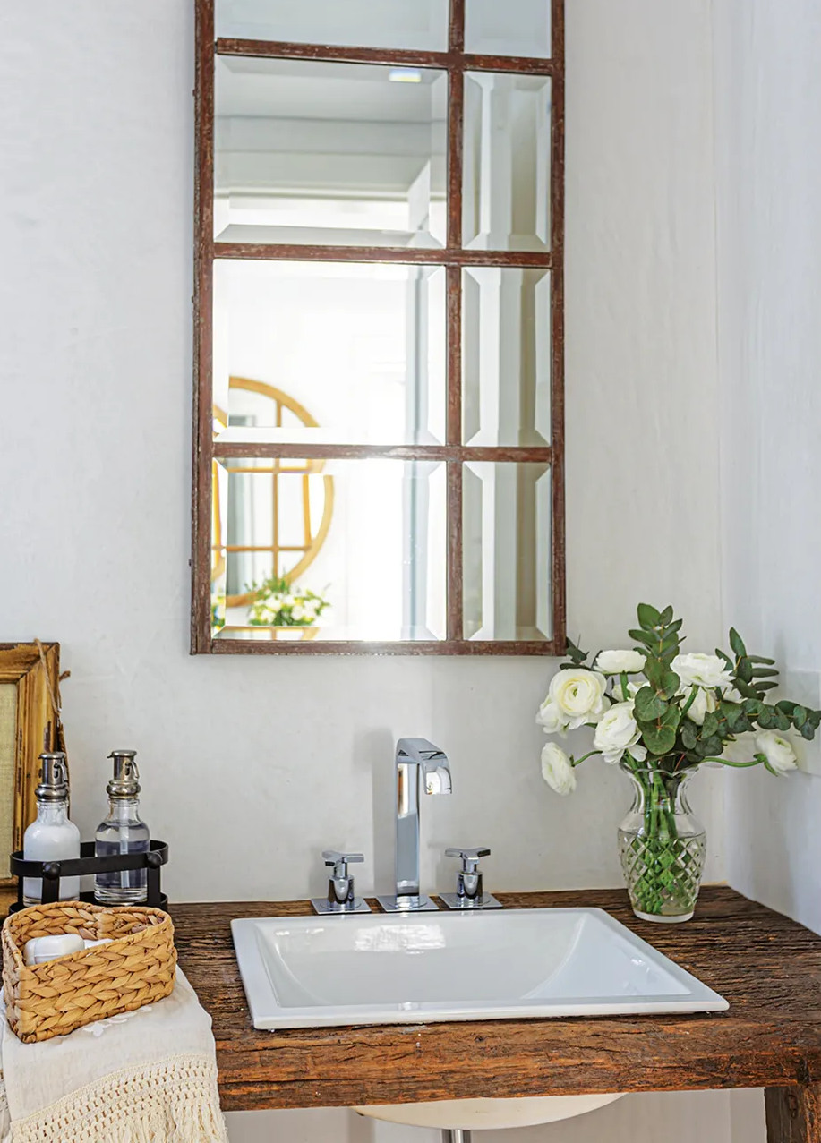 decoración de baño natural