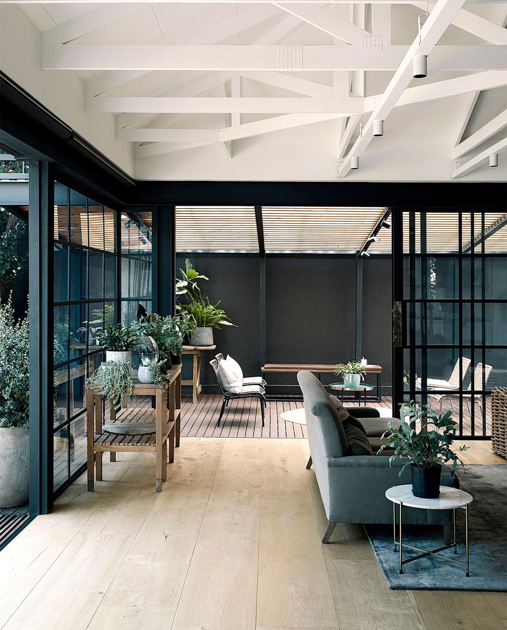 salon avec terrasse décoration contemporaine