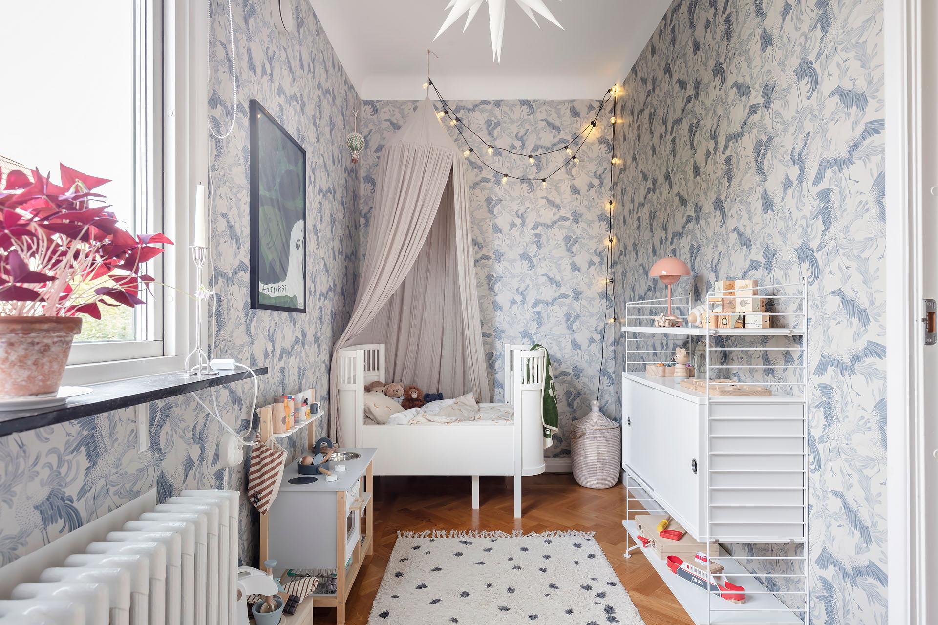 chambre enfant papier-peint décoration scandinave