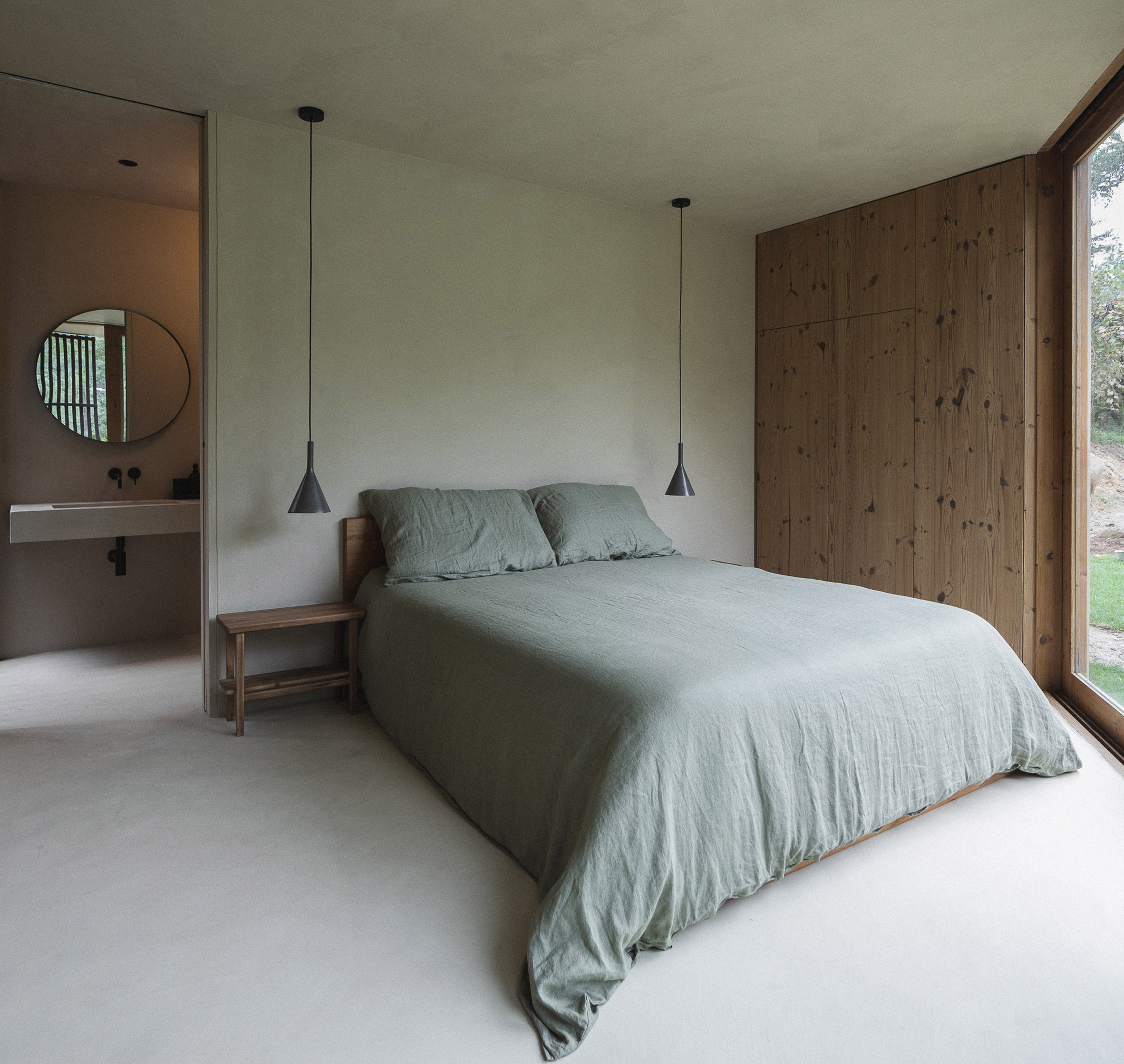 chambre minimaliste maison contemporaine