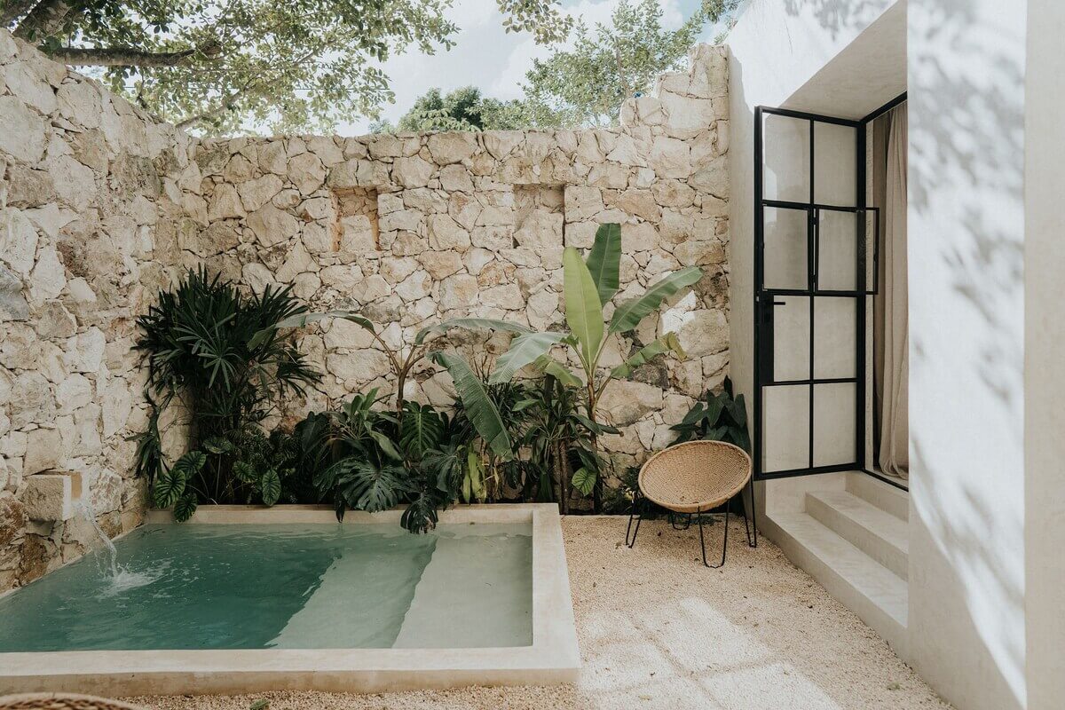 appartement avec piscine privée dans jardin