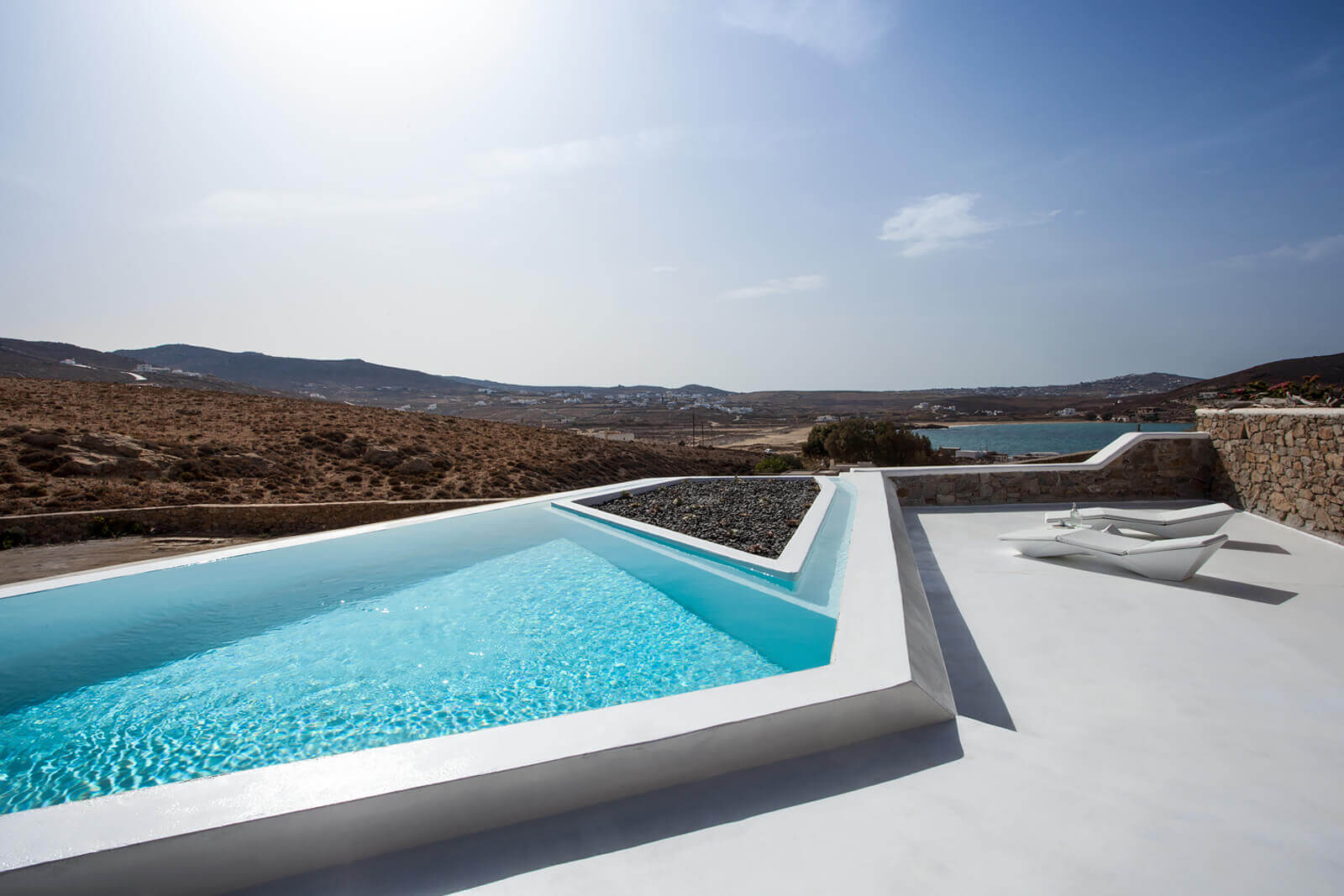 terrasse maison avec piscine Mykonos