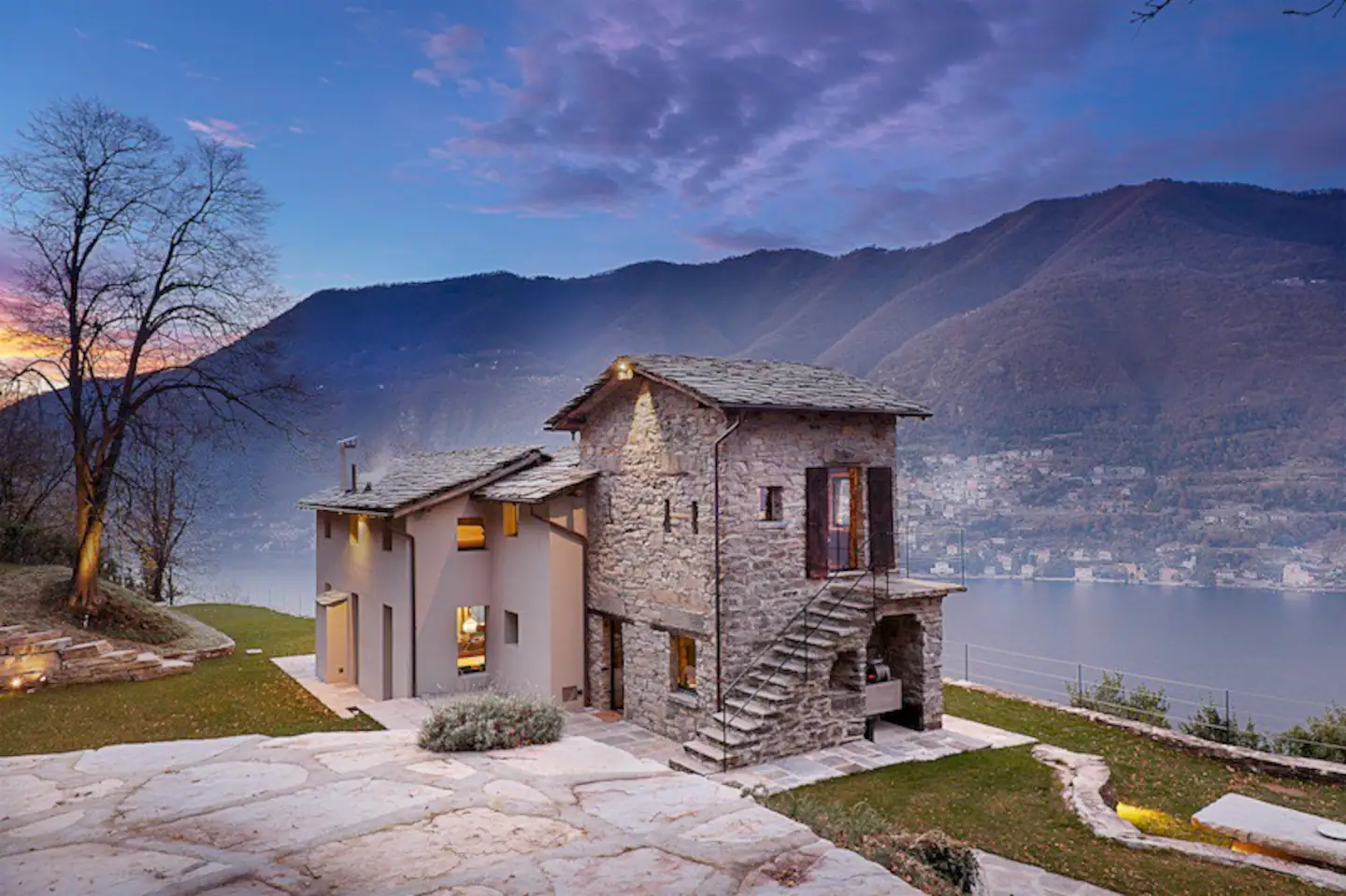 terrasse maison sur le lac de Côme