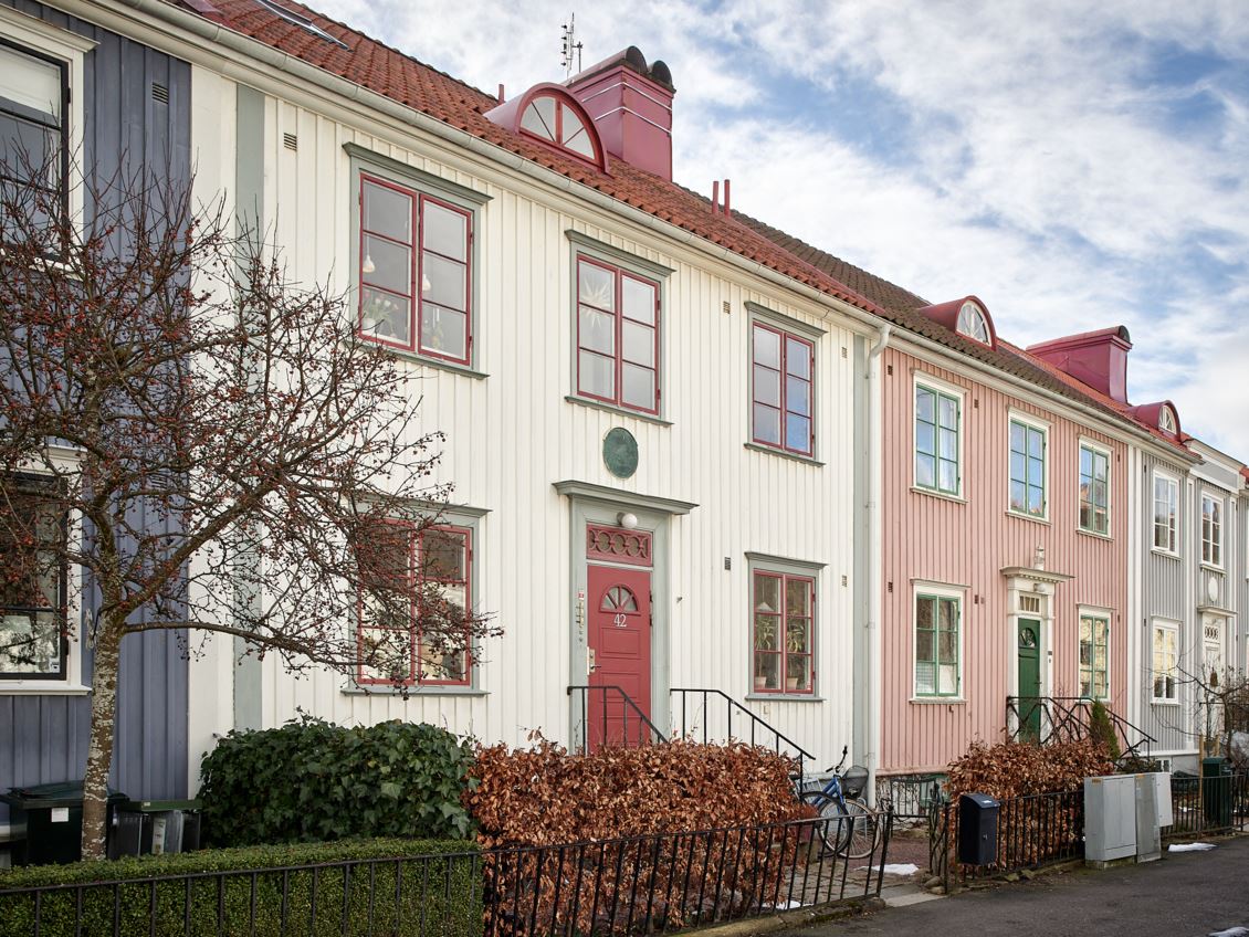 façade maison de ville suédoise