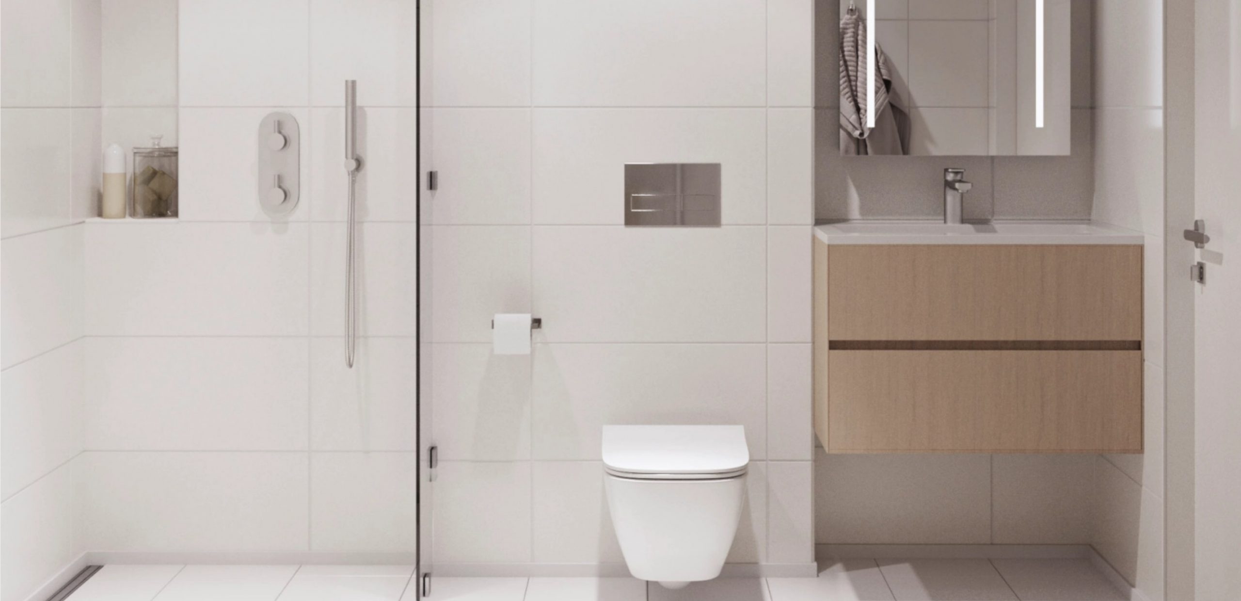 salle de bain design blanche maison 3D