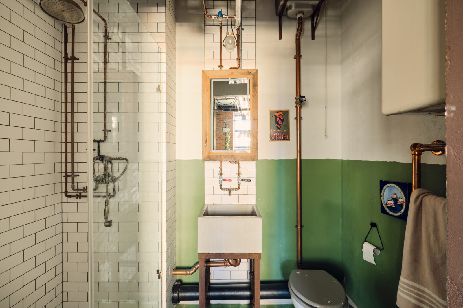 salle de bain industrielle et vintage