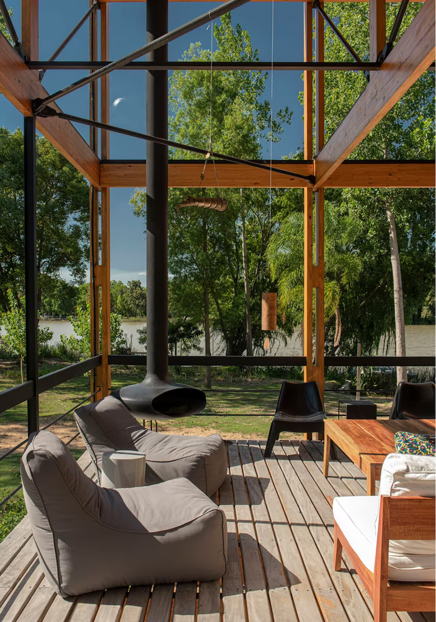 salon maison en bois bioclimatique