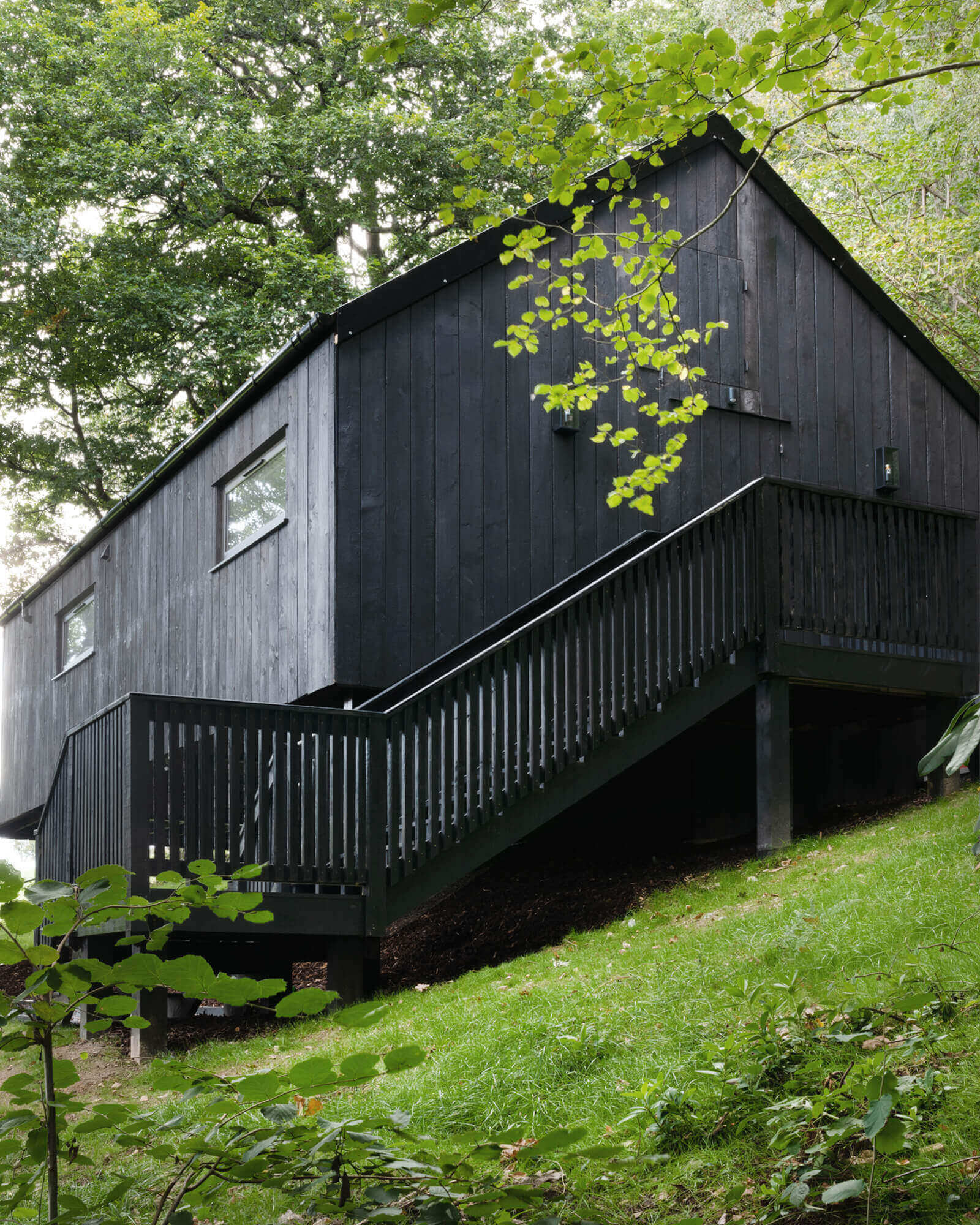 maison en bois noir