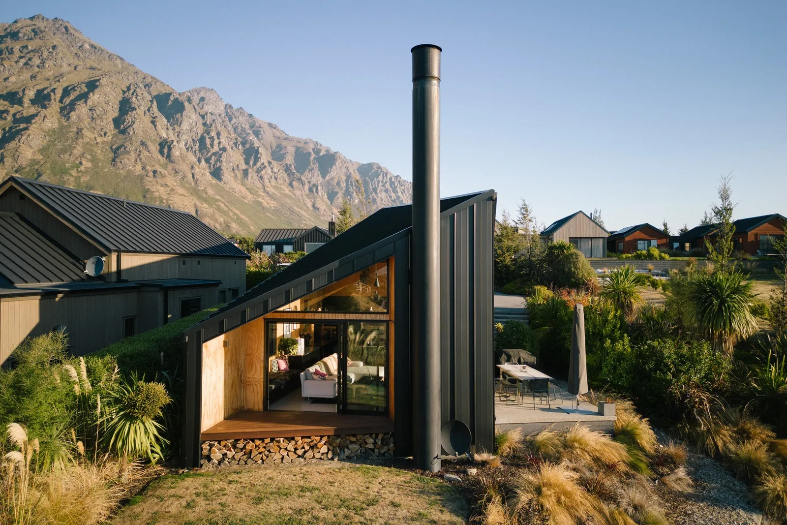 Black wooden architect house