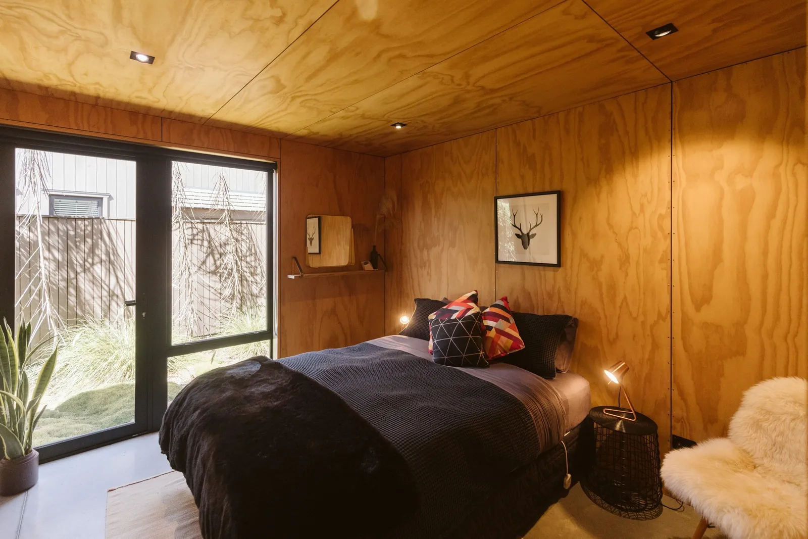 Wooden house engineer bedroom walls 