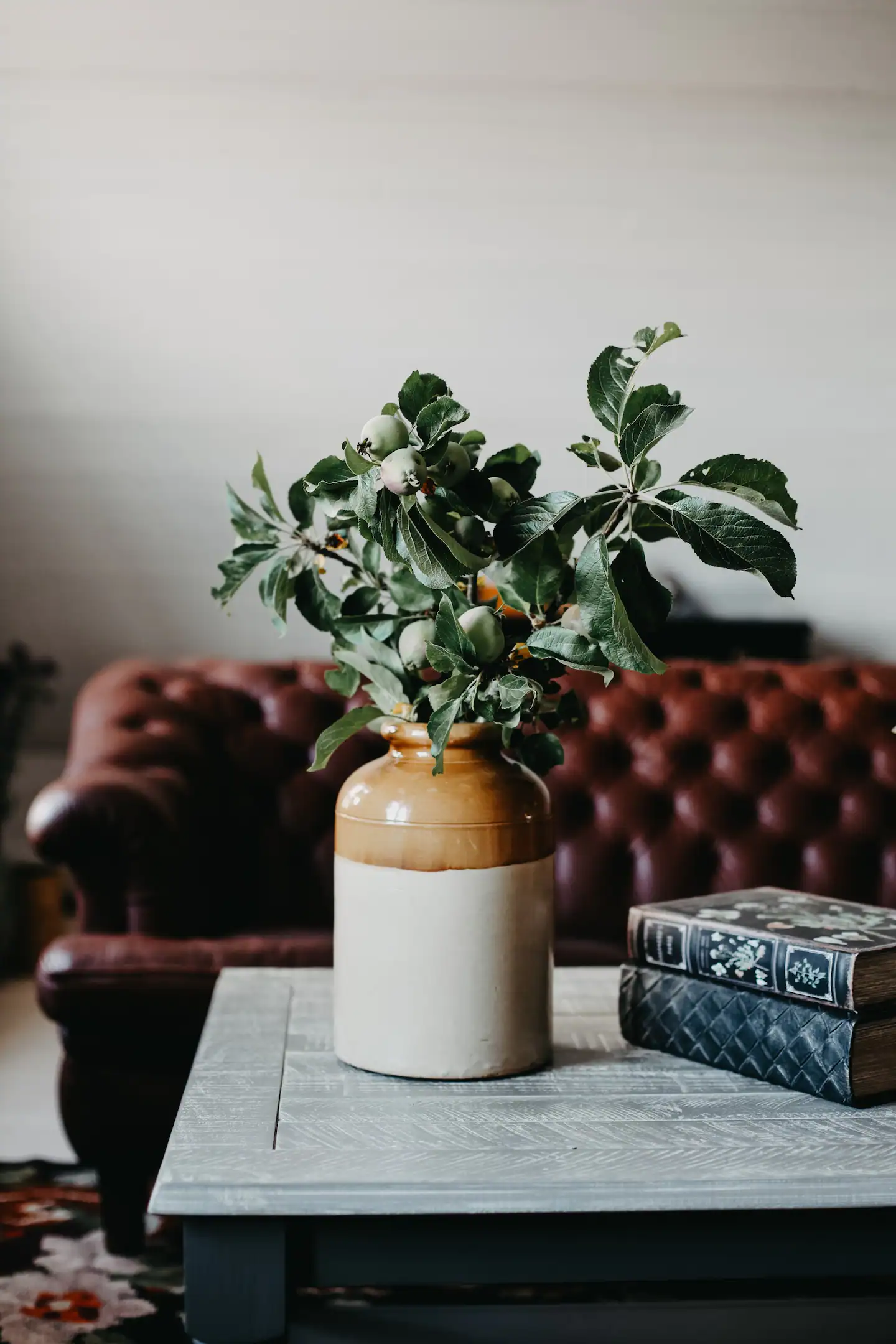 vase on coffee table